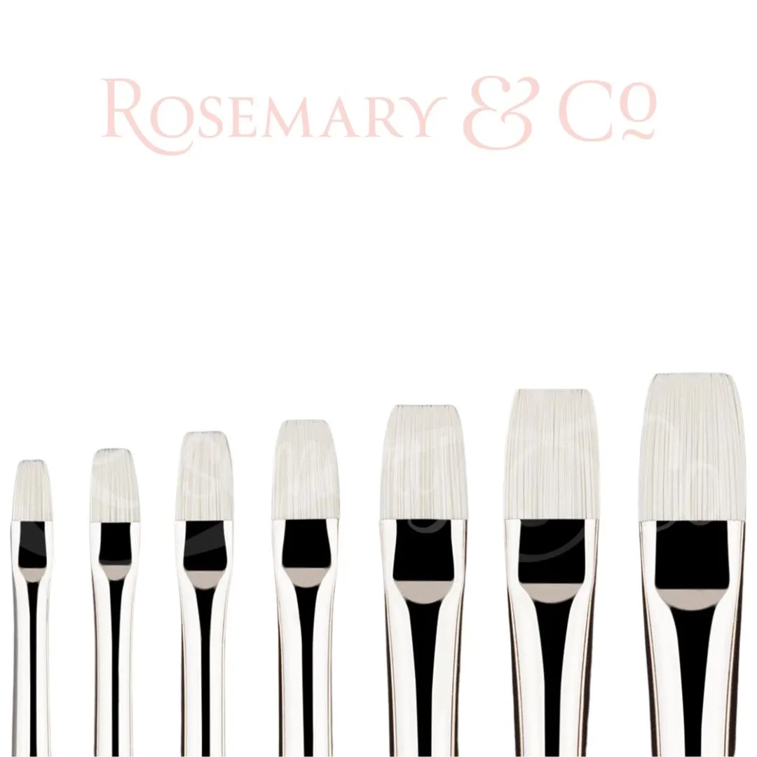 Ivory Short Flat Brush Long Handle