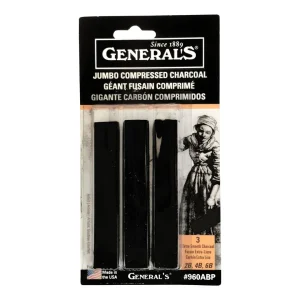 Generals Jumbo Compressed Charcoal Sticks