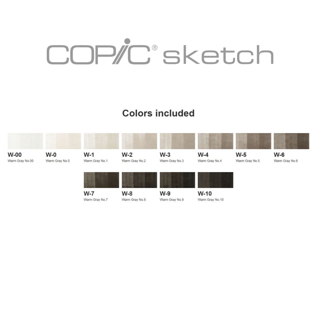 Copic Sketch Set Warm Gray 12 Colours