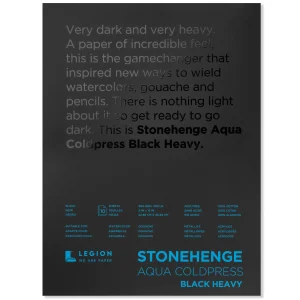 Stonehenge Aqua Black CP Pad 640gsm/300lb Black (15 sheets)