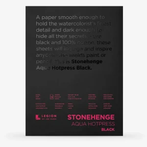 Stonehenge Aqua Black HP Block 300gsm/140lb Black (15 sheets)